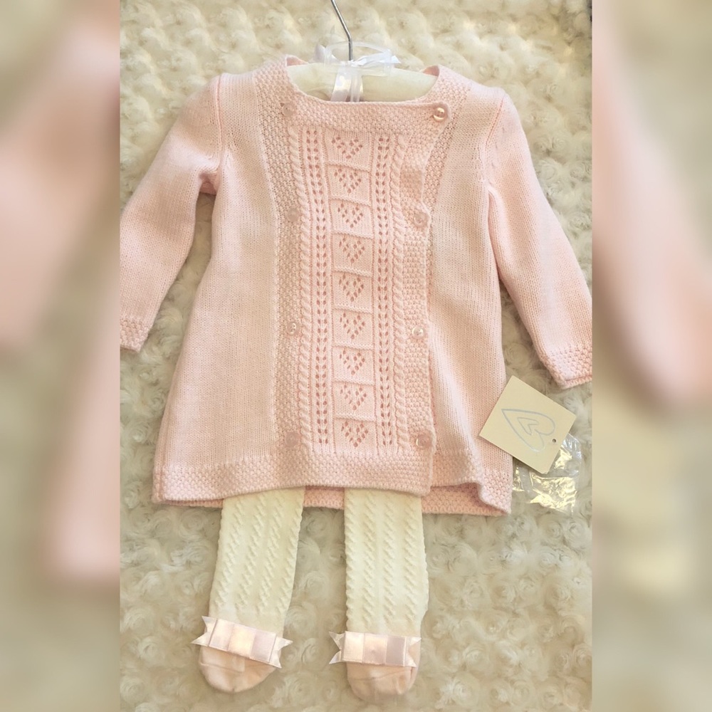 Baby sweater dress with leggings
